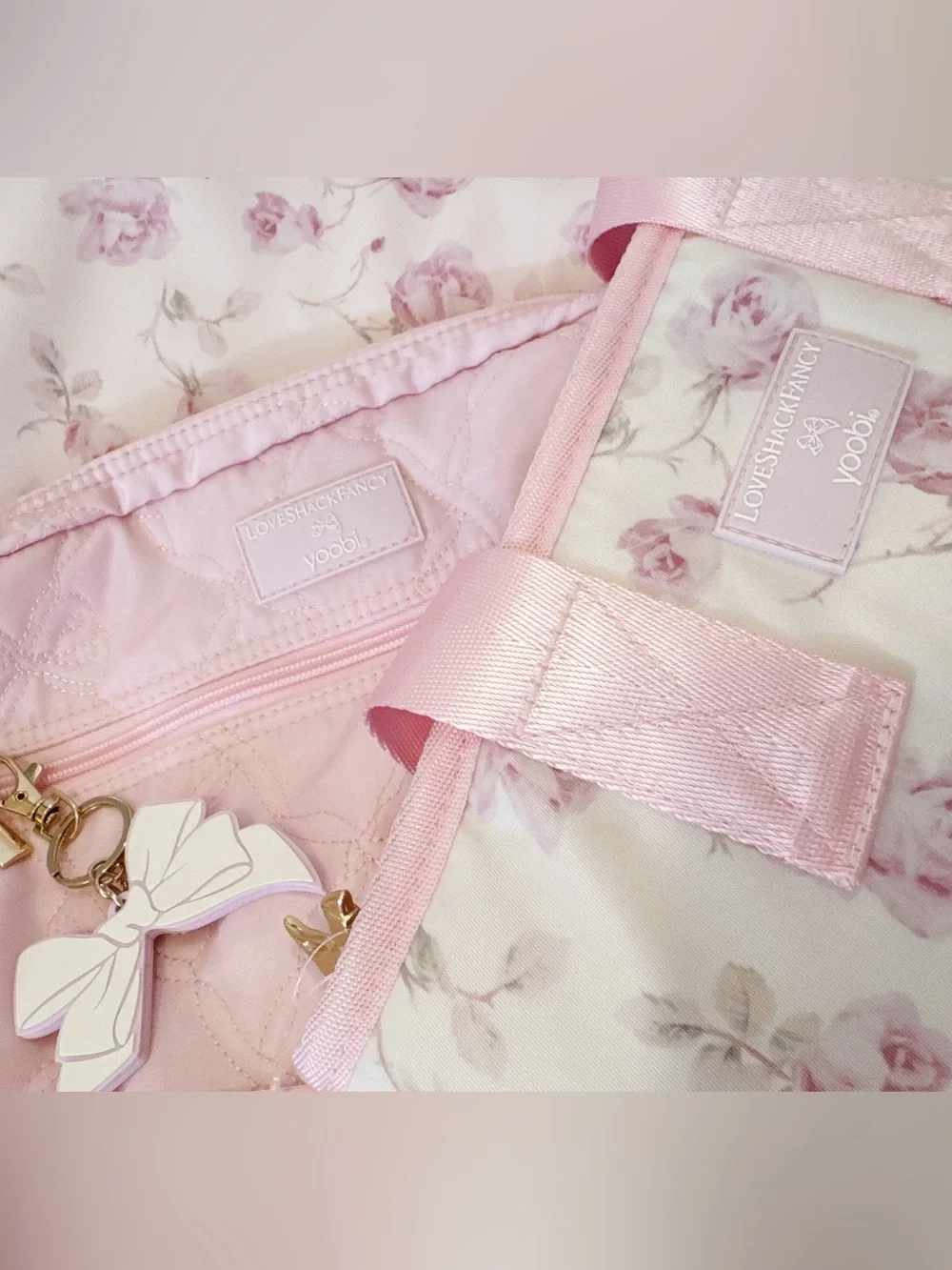 NWT LoveShackFancy x Target Yoobi Backpack & Lunch Bag Bundle Ribbon Rosa